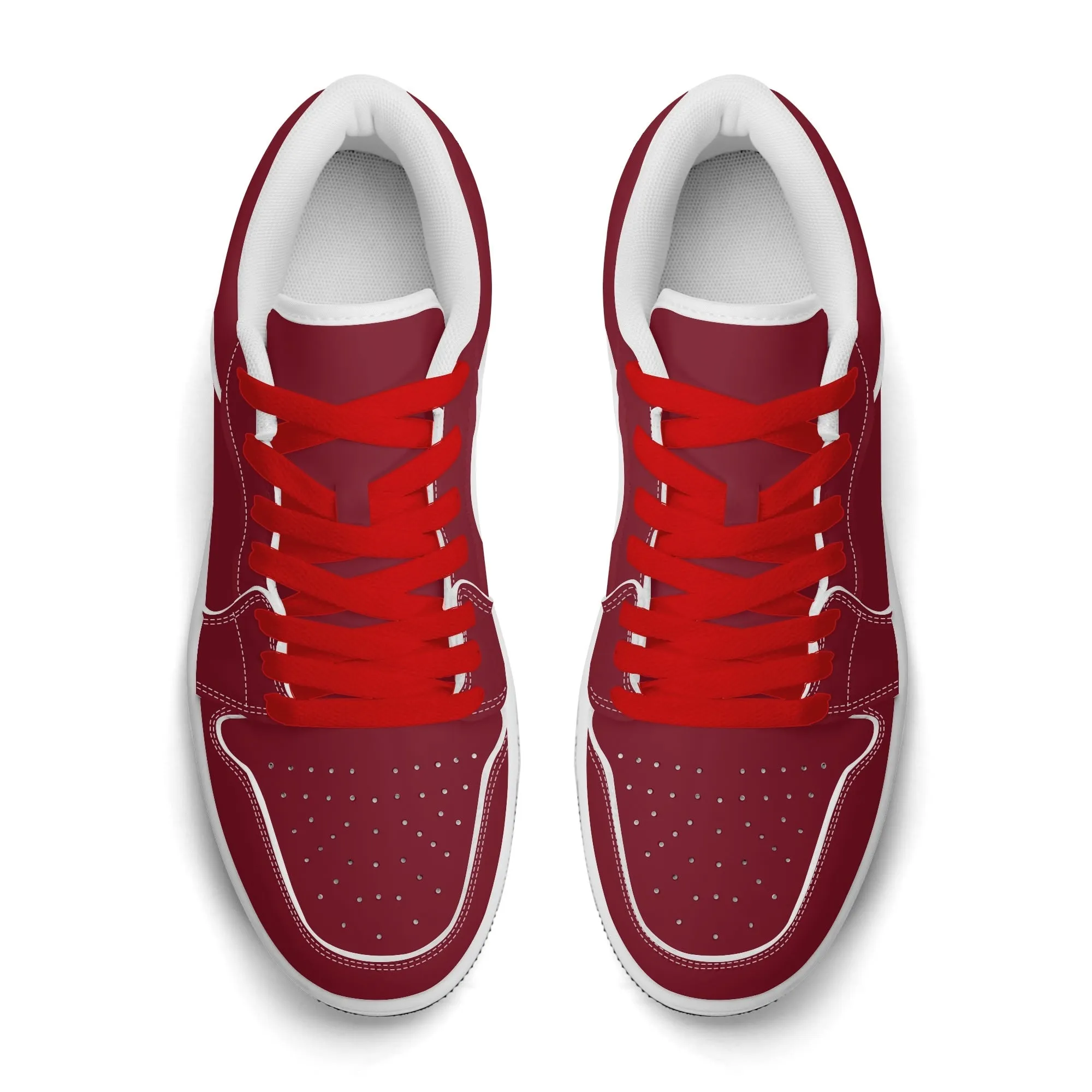 Burgund Low Top Leder Sneaker für Damen