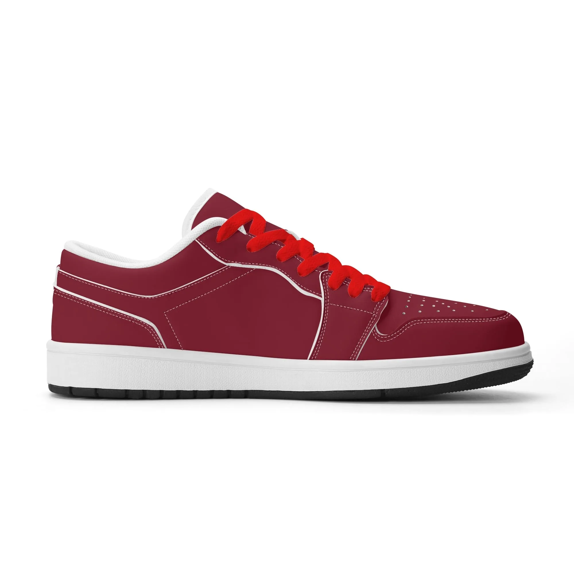 Burgund Low Top Leder Sneaker für Damen