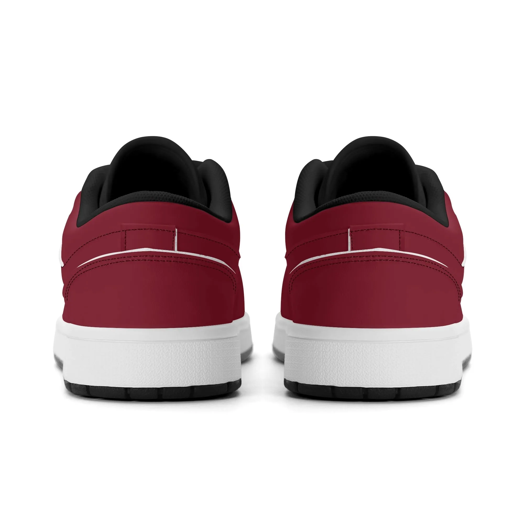 Burgund Low Top Leder Sneaker für Damen