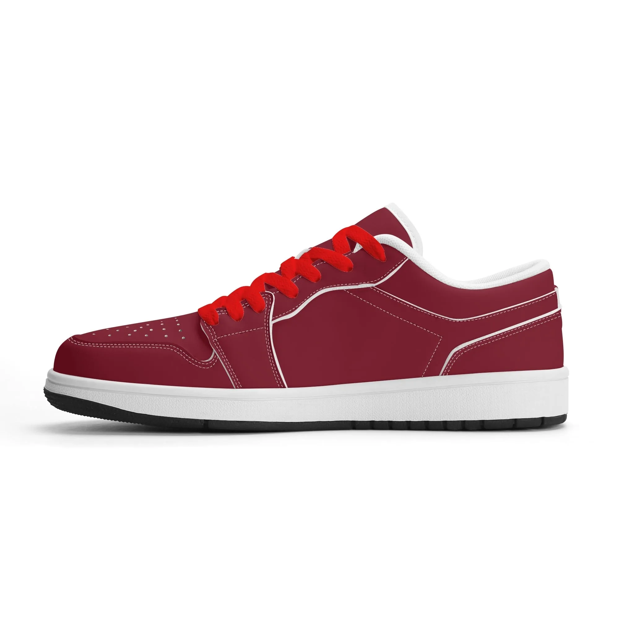Burgund Low Top Leder Sneaker für Damen