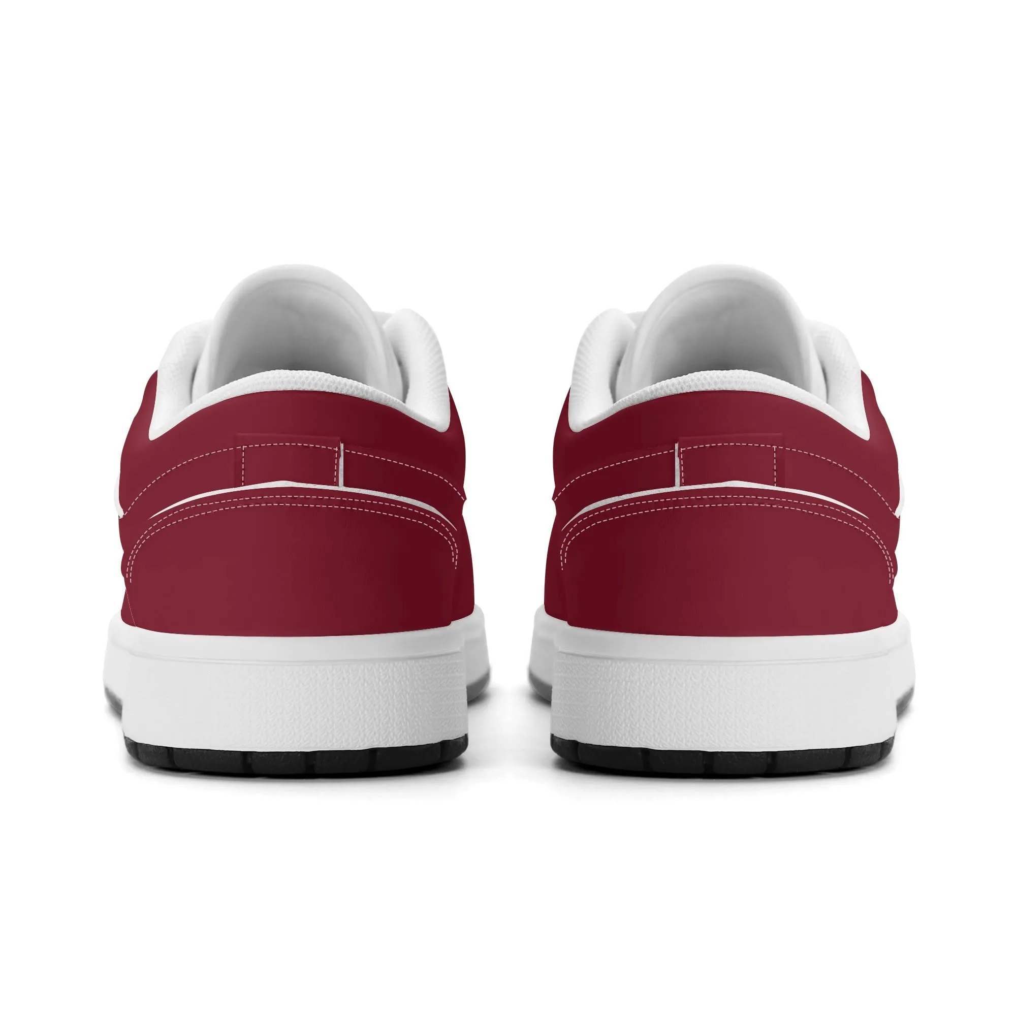 Burgund Low Top Leder Sneaker für Damen