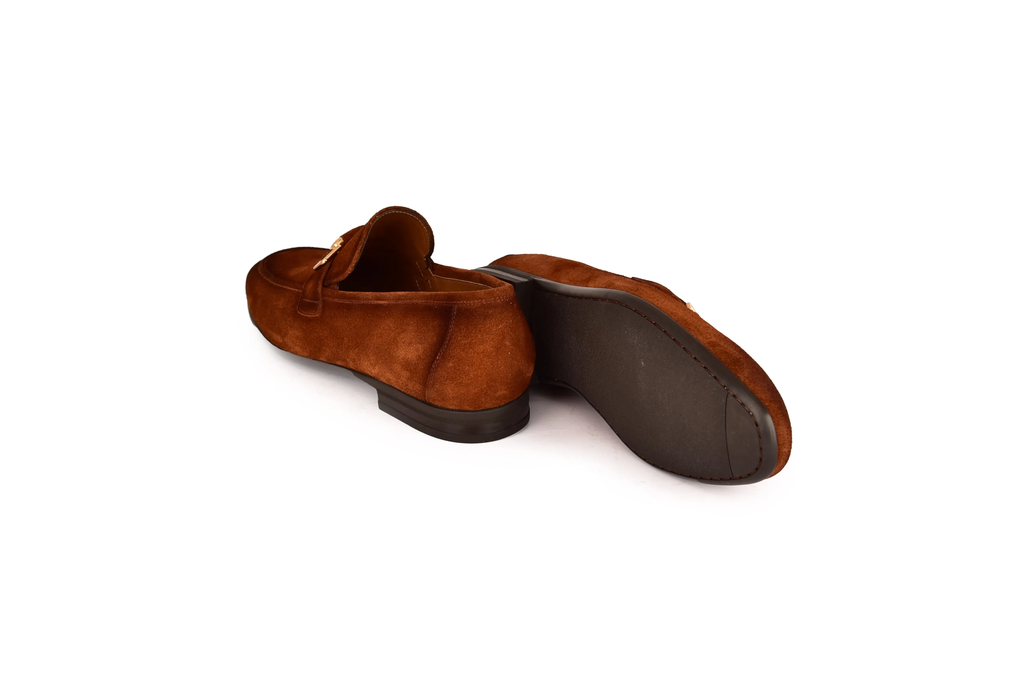 C000204- 7373S soft Suede Buckle Loafer-Tan