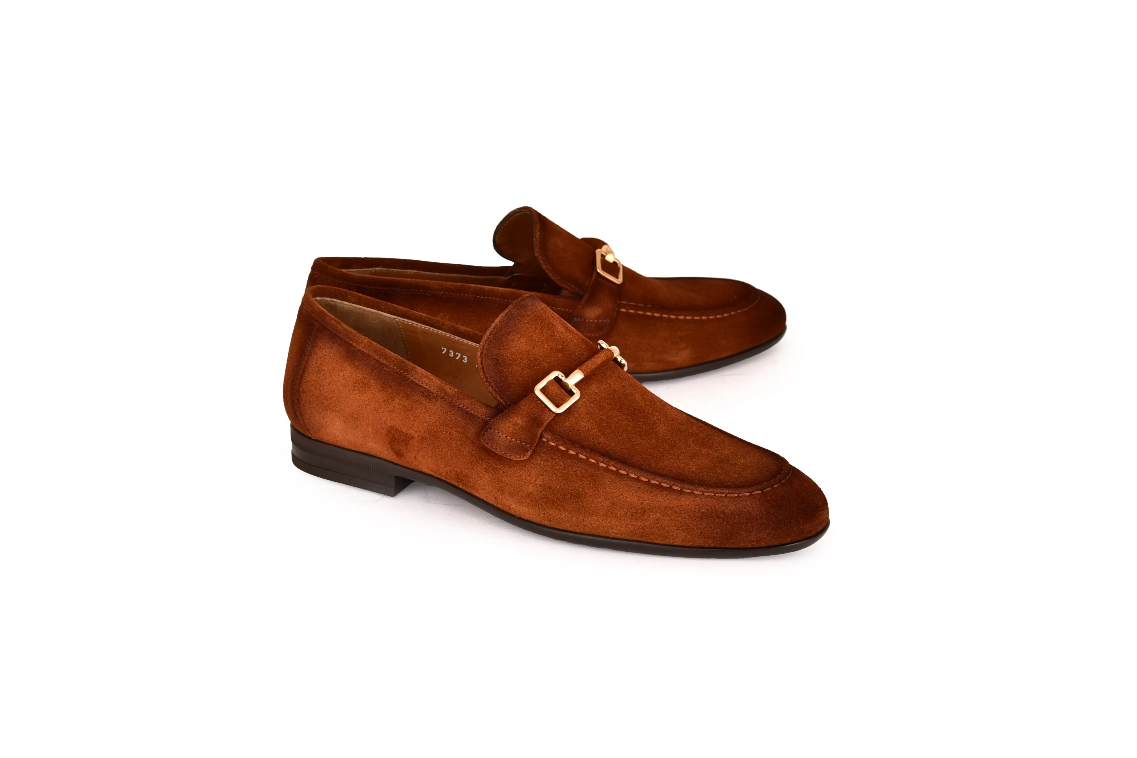 C000204- 7373S soft Suede Buckle Loafer-Tan