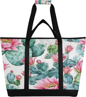 Cactus Reusable Insulated Cooler Bag with Ice Pack Compartment - Large 73L Waterproof Thermal Grocery Tote for Picnic Beach Camping Lunch Storage
