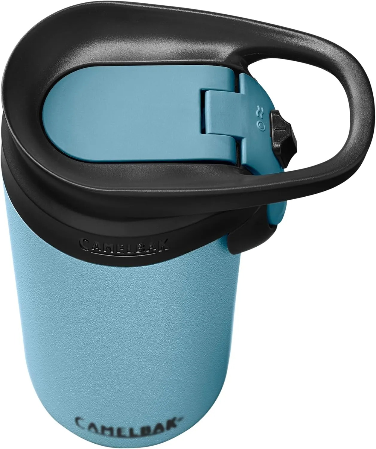 CamelBak Forge Flow Coffee & Travel Mug, Insulated Stainless Steel - Non-Slip Silicon Base - Easy One-Handed Operation - 12oz, Dusk Blue