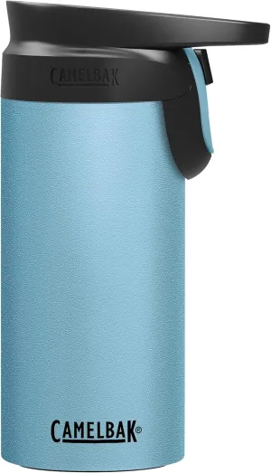 CamelBak Forge Flow Coffee & Travel Mug, Insulated Stainless Steel - Non-Slip Silicon Base - Easy One-Handed Operation - 12oz, Dusk Blue
