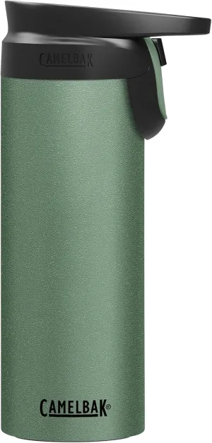 CamelBak Forge Flow Coffee & Travel Mug, Insulated Stainless Steel - Non-Slip Silicon Base - Easy One-Handed Operation - 16oz, Moss