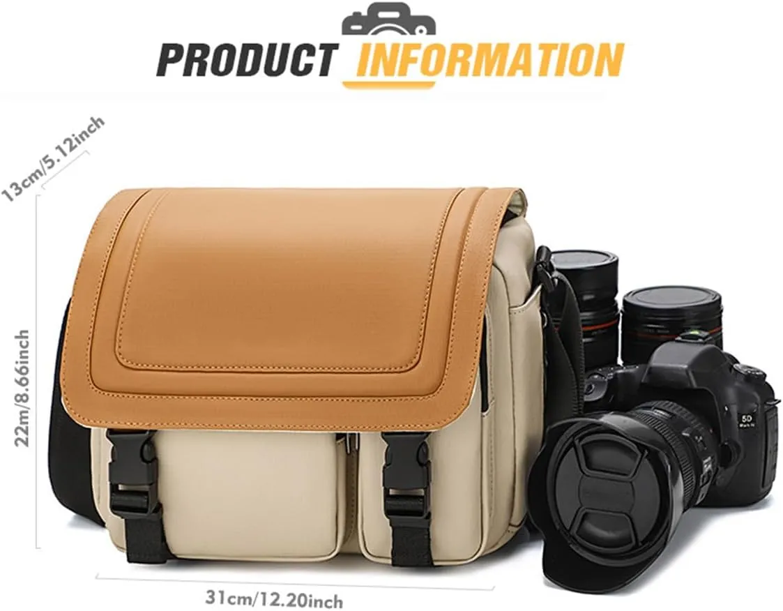 Camera Sling Bag with Tripod Holder, Waterproof Anti Theft Crossbody Shoulder Camera Bags for Photographers Women Men (Orange,31 * 13 * 22cm)