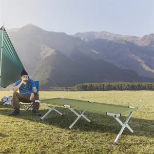 Camping Cot, Easy-to-Assemble Folding Cot, Great for Camping, Lounging, & Elevated Sleeping,Folding Camping Cot Bed, Portable Tent Cot Easy Set up Outdoor Cot for Sleeping Travel Camping 189 x64x42CM
