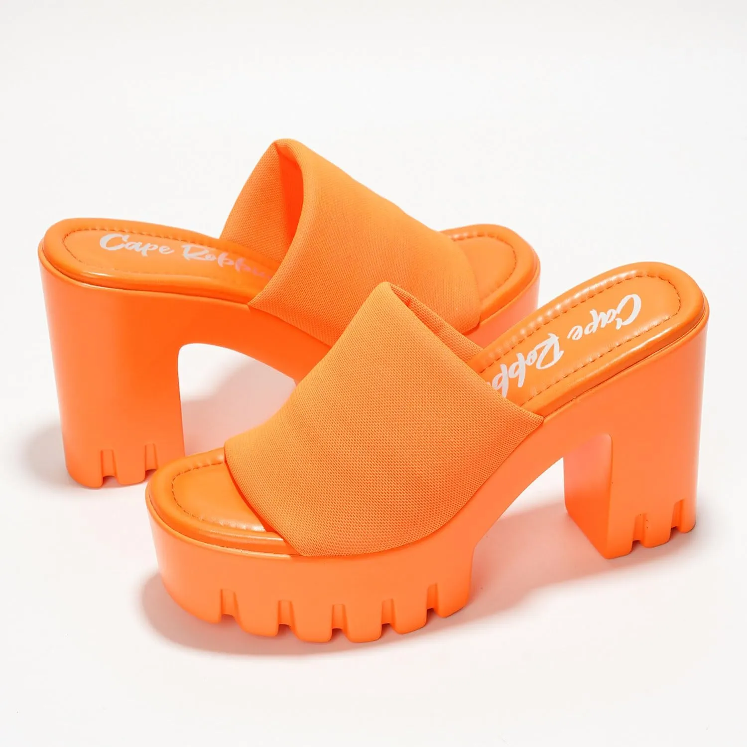 Cape Robbin Women's Round Toe Platform Sandals - Comfortable Block Heel Slip-On Summer Sandals (Echoya)