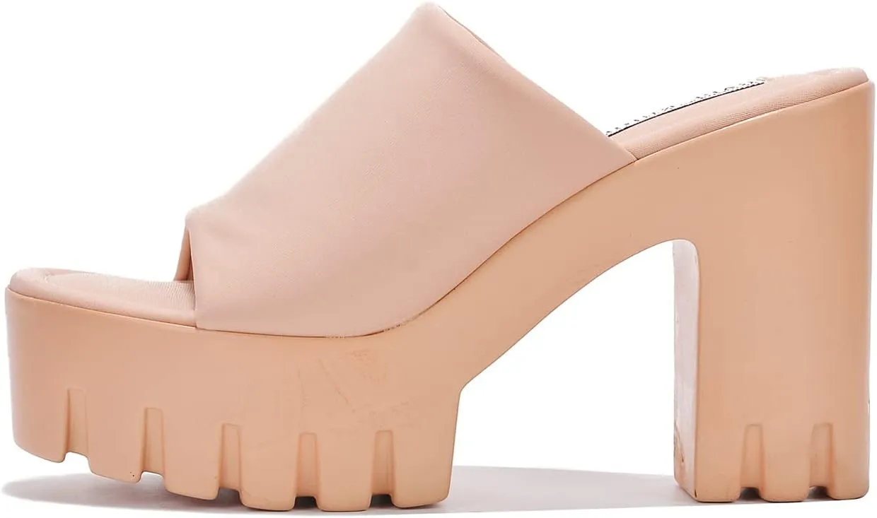 Cape Robbin Women's Round Toe Platform Sandals - Comfortable Block Heel Slip-On Summer Sandals (Echoya)