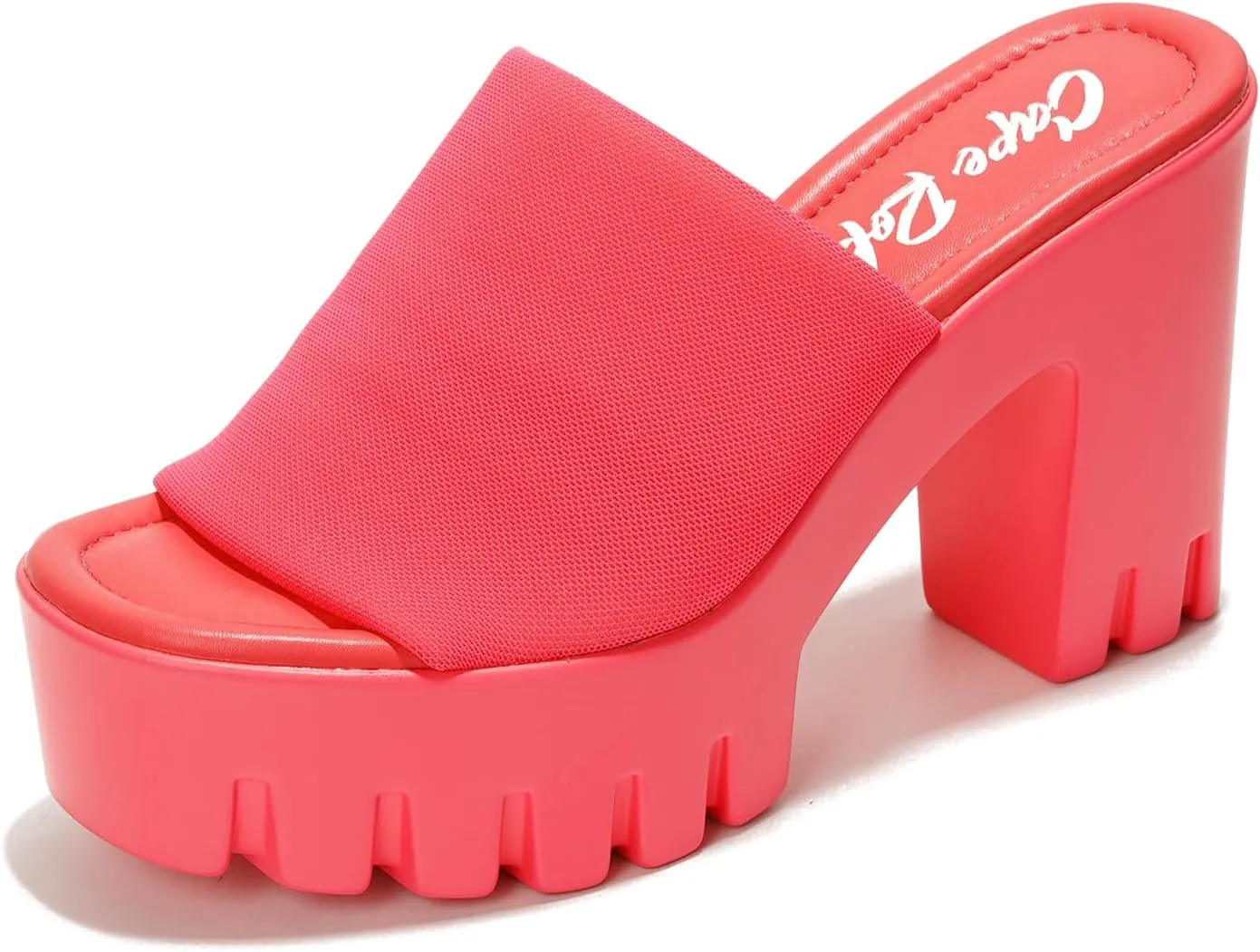 Cape Robbin Women's Round Toe Platform Sandals - Comfortable Block Heel Slip-On Summer Sandals (Echoya)