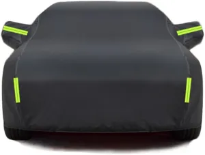 Car Cover for Nissan Micra K13 Visia First/Acenta/Tekna 2010-2017 Custom Waterproof All Weather Rain UV Dust Protection Outdoor with Zipper Door and Cotton Lining,A