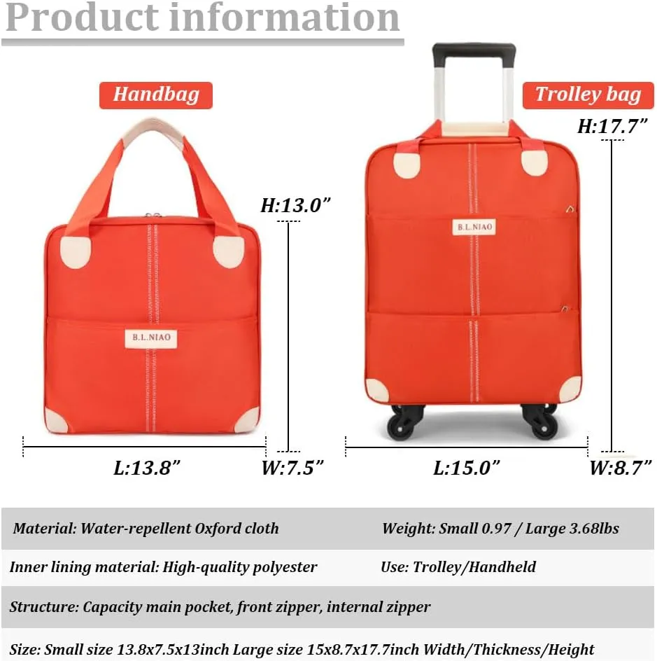 Carry On Luggage Set, 18" 14" Lightweight Airline Approved Carry On Suitcase with Spinner Wheels, Durable Luggage with Duffel Bag for Business and Travel, Blue