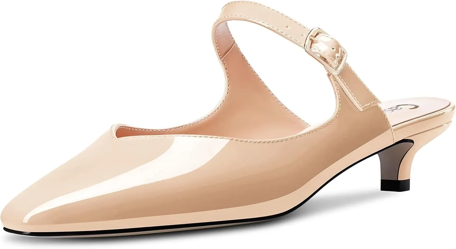 Castamere Women Low Kitten Heel Square Toe Slip-on Pumps Wedding Dress 1.2 Inches Heels
