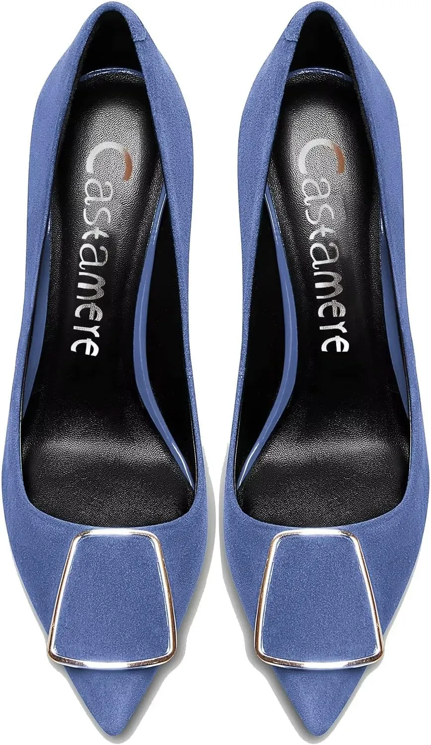 Castamere Women Stiletto High Heel Close Pointed Toe Pumps Slip-on Party Office Dress Cute Classic Shoes 3.3 Inches Heels