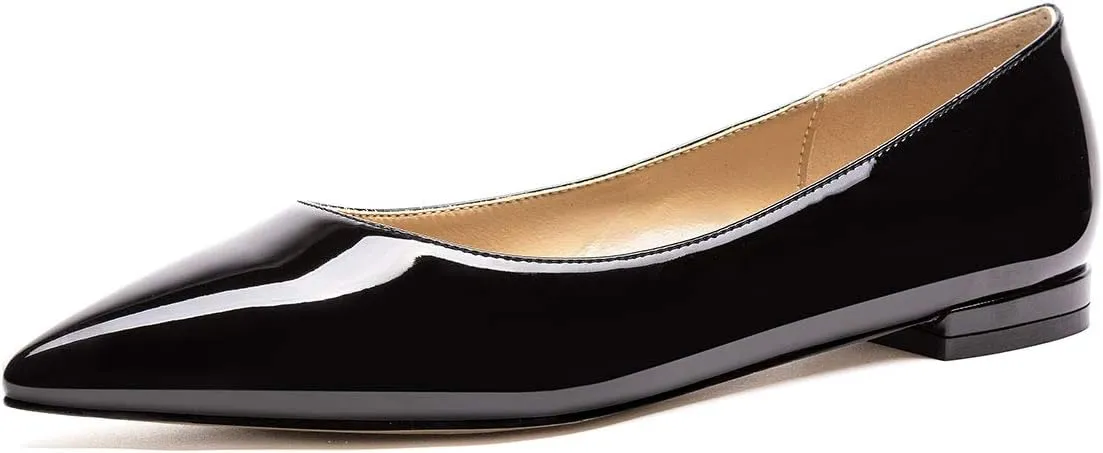 Castamere Women's Comfortable Ballet Slip-on Flats Pointed Toe Elegant Pumps with Low Heels