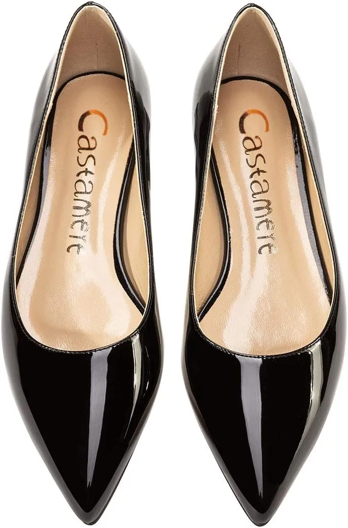 Castamere Women's Comfortable Ballet Slip-on Flats Pointed Toe Elegant Pumps with Low Heels