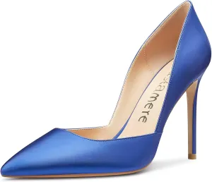 Castamere Womens D'Orsay Slip On High Heels Pumps Elegant Pointy Toe Stilettos 10CM Heel Shoes