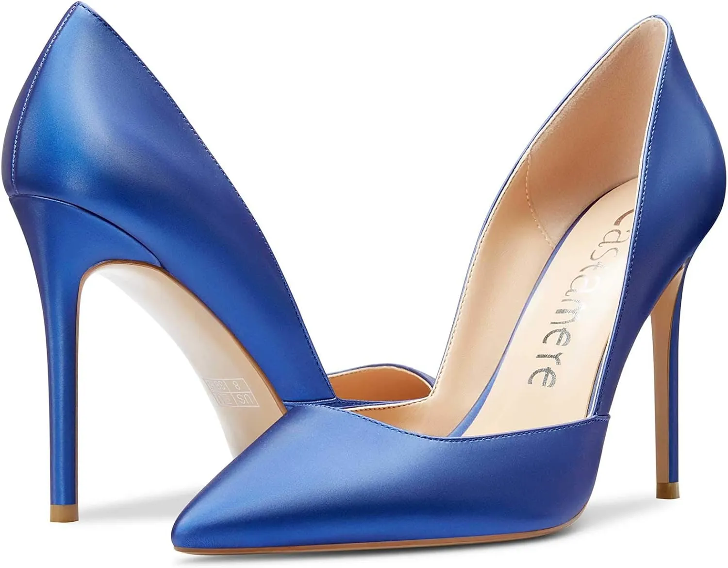 Castamere Womens D'Orsay Slip On High Heels Pumps Elegant Pointy Toe Stilettos 10CM Heel Shoes