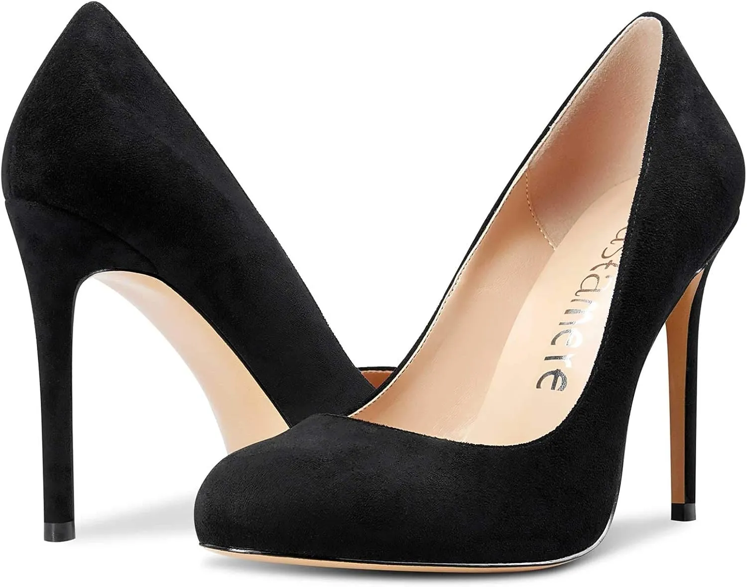 Castamere Womens Round Toe High Heels Pumps Slip On Stilettos 10CM Heel