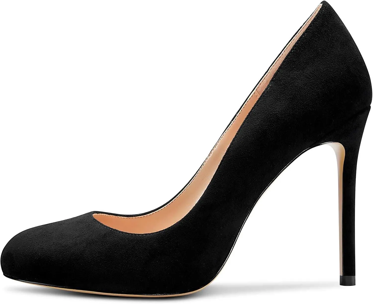 Castamere Womens Round Toe High Heels Pumps Slip On Stilettos 10CM Heel