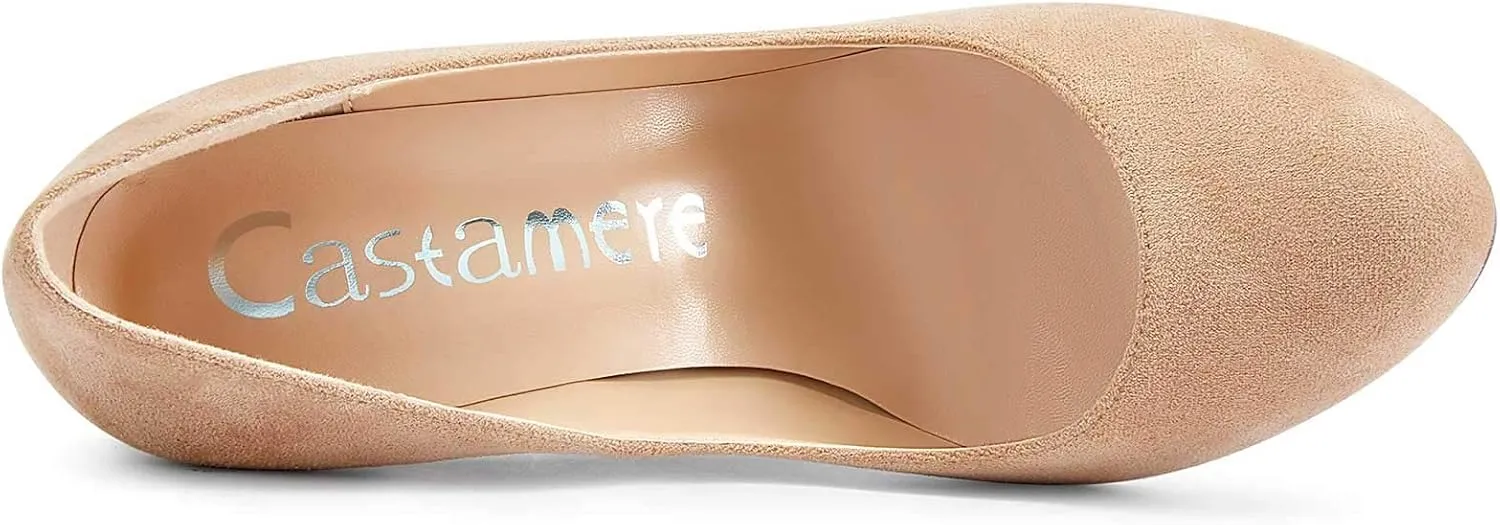 Castamere Womens Round Toe High Heels Pumps Slip On Stilettos 10CM Heel