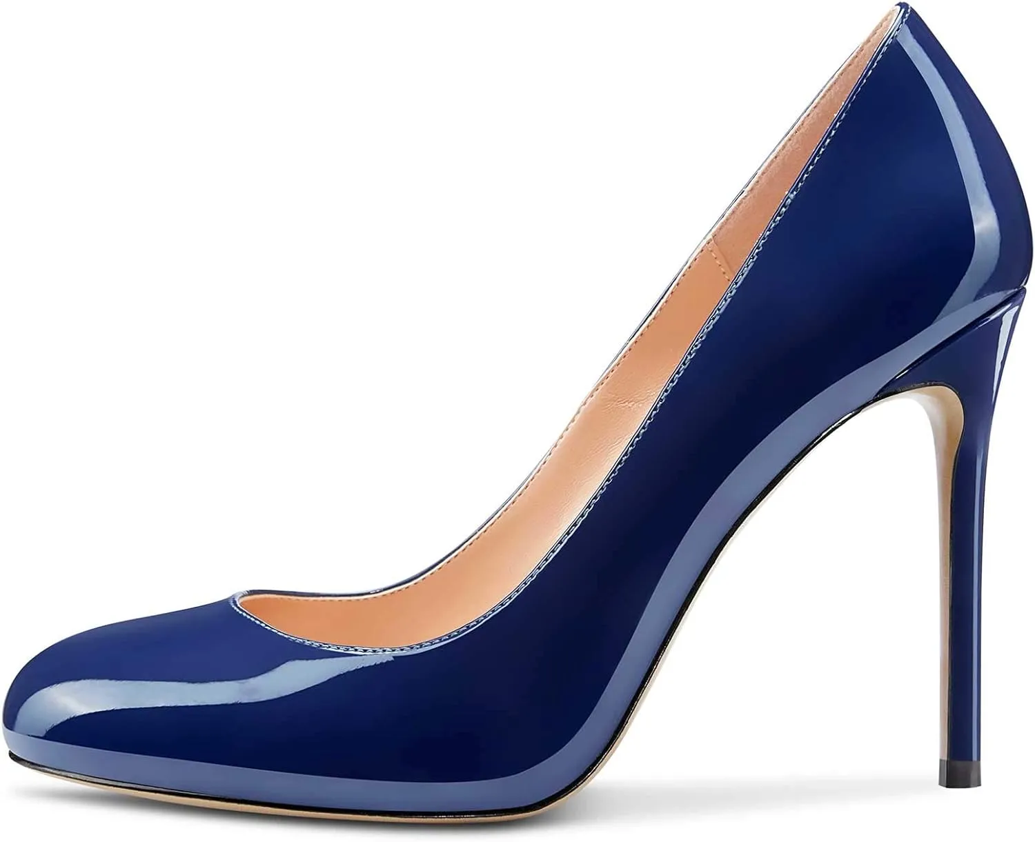 Castamere Womens Round Toe High Heels Pumps Slip On Stilettos 10CM Heel
