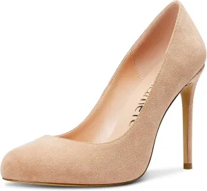 Castamere Womens Round Toe High Heels Pumps Slip On Stilettos 10CM Heel