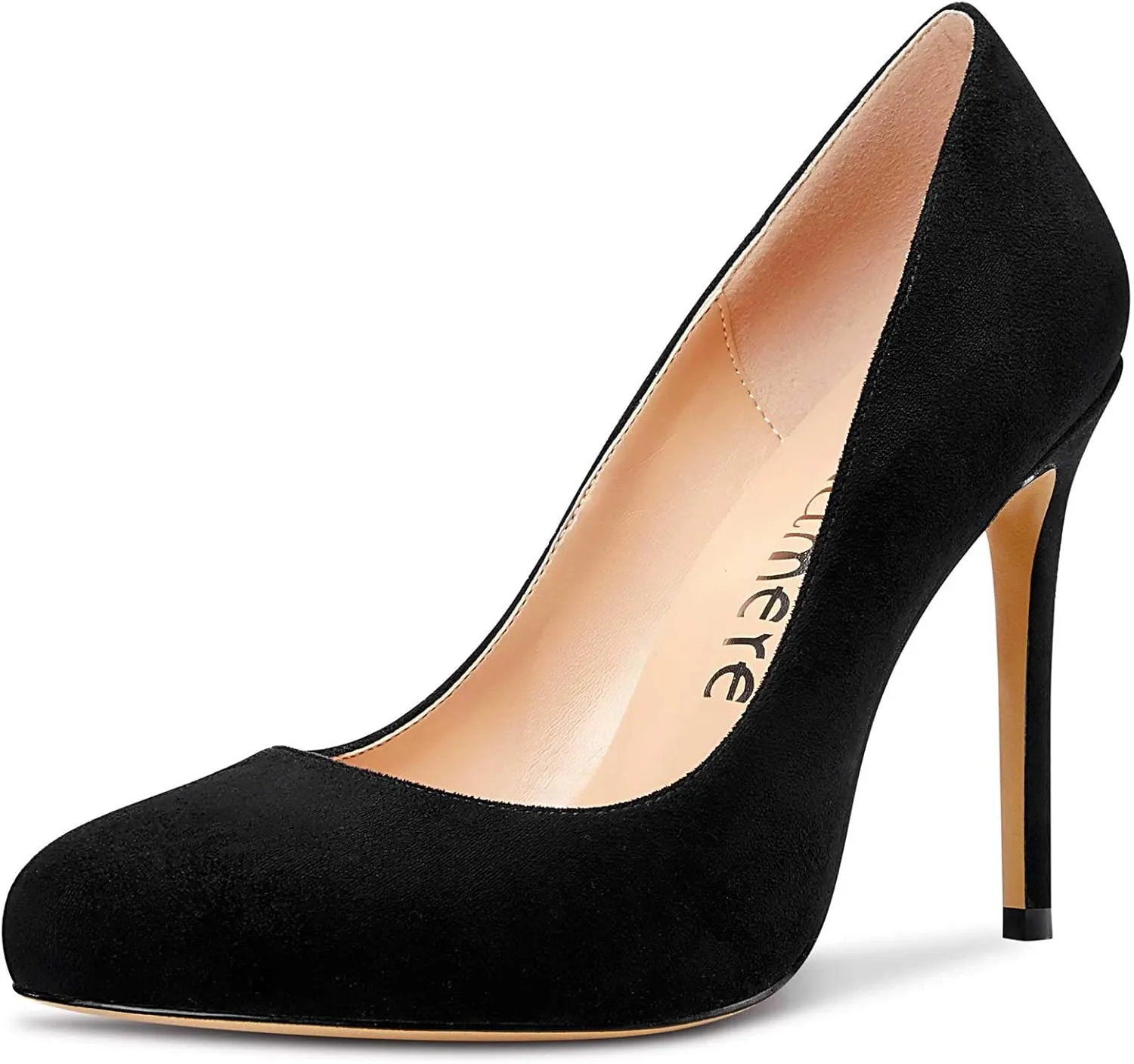 Castamere Womens Round Toe High Heels Pumps Slip On Stilettos 10CM Heel