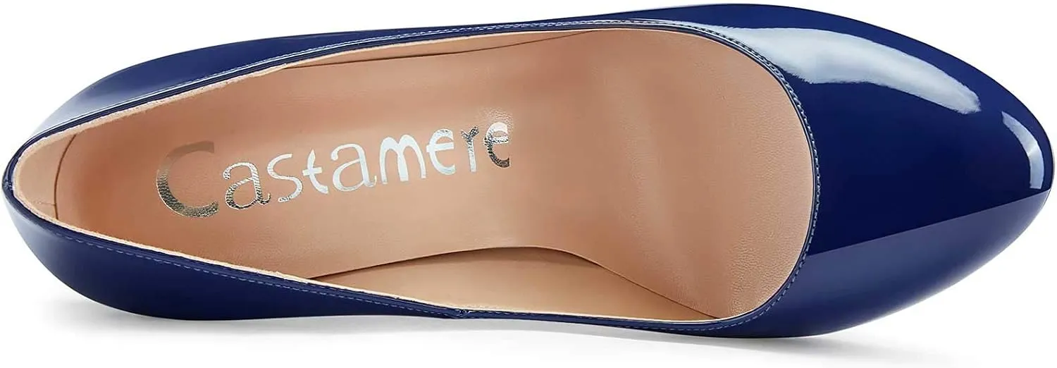 Castamere Womens Round Toe High Heels Pumps Slip On Stilettos 10CM Heel