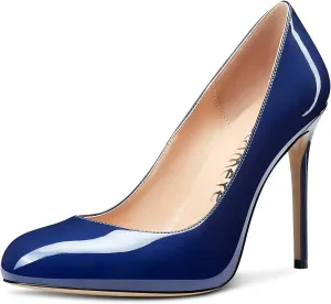 Castamere Womens Round Toe High Heels Pumps Slip On Stilettos 10CM Heel