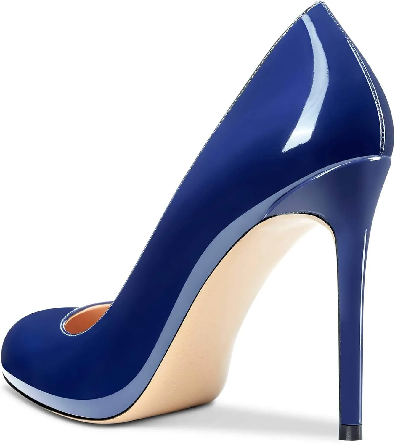 Castamere Womens Round Toe High Heels Pumps Slip On Stilettos 10CM Heel