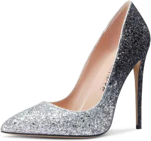 Castamere Womens Sky High Heels Basic Pumps Pointed-Toe Slip-On Stilettos 12CM Heel Shoes