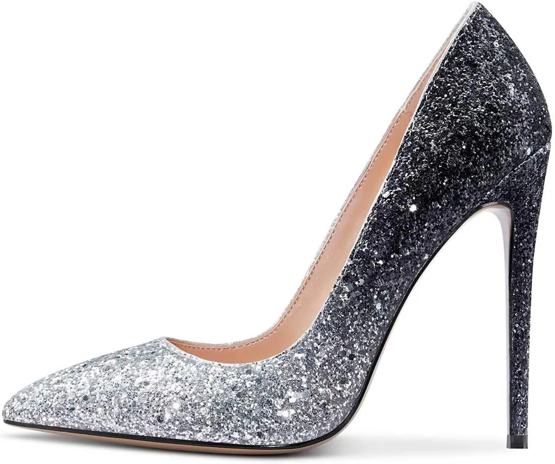 Castamere Womens Sky High Heels Basic Pumps Pointed-Toe Slip-On Stilettos 12CM Heel Shoes