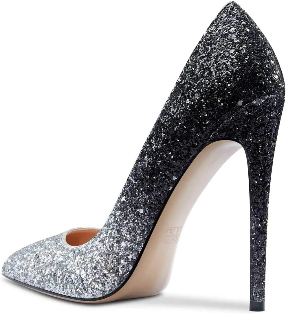 Castamere Womens Sky High Heels Basic Pumps Pointed-Toe Slip-On Stilettos 12CM Heel Shoes
