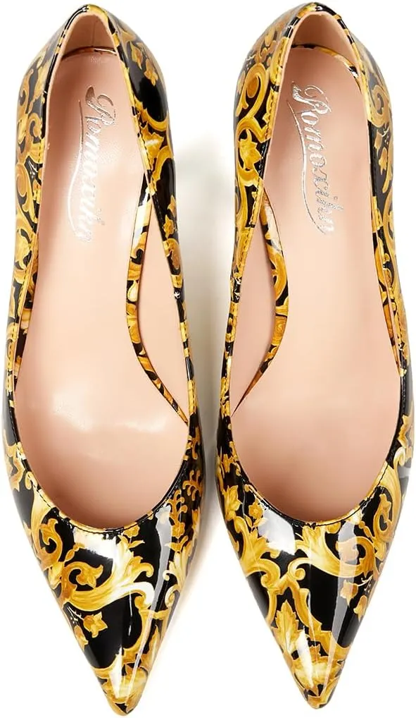 China Doll Shoes - Oriental Print Snake Skin Pumps, Pointed Toe Stiletto Heels, Classic Floral Designs, Comfortable Chinoiserie Dress Shoes