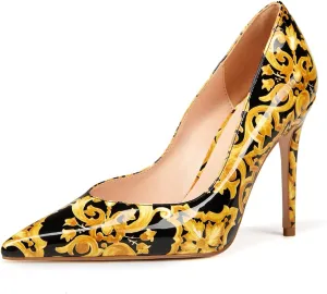 China Doll Shoes - Oriental Print Snake Skin Pumps, Pointed Toe Stiletto Heels, Classic Floral Designs, Comfortable Chinoiserie Dress Shoes