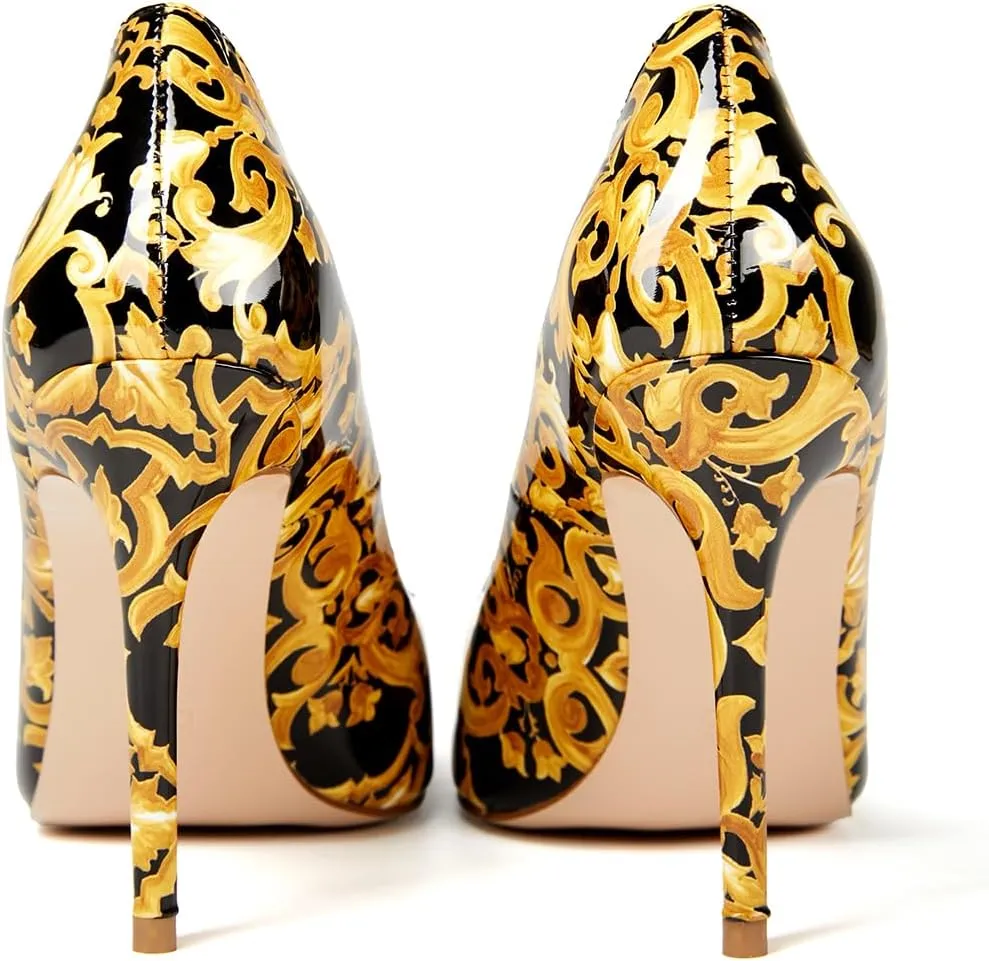 China Doll Shoes - Oriental Print Snake Skin Pumps, Pointed Toe Stiletto Heels, Classic Floral Designs, Comfortable Chinoiserie Dress Shoes