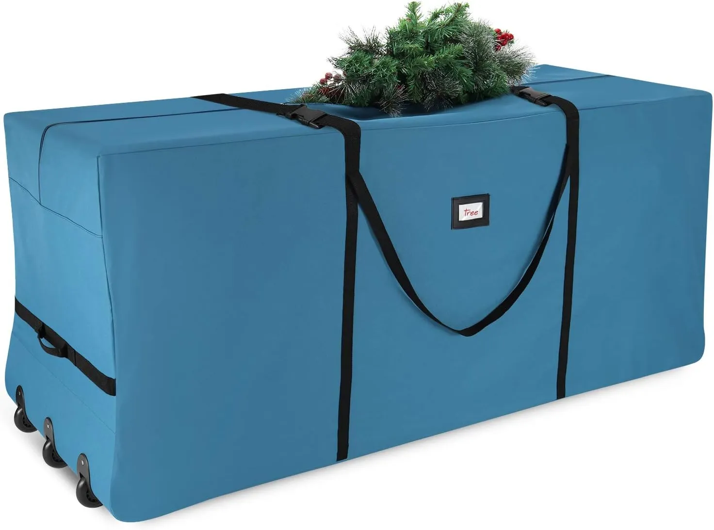 Christmas Tree Storage Bag - Extra Large Tree Rolling Storage Bag - Fits Upto 9 ft. Artificial Disassembled Trees, Durable Handles & Wheels for Easy Carrying & Transport - Tear Proof Oxford Duffle Bag
