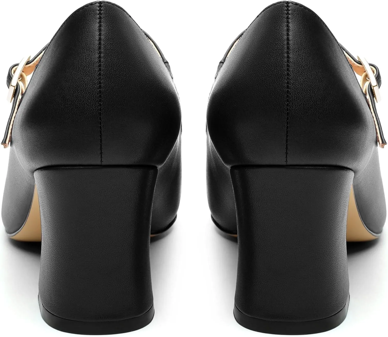 Chunky Block Heels for Women Square Patent Mary Jane Closed Toe Slip On Pumps Party Dress Wedding Shoes 2.5Inch
