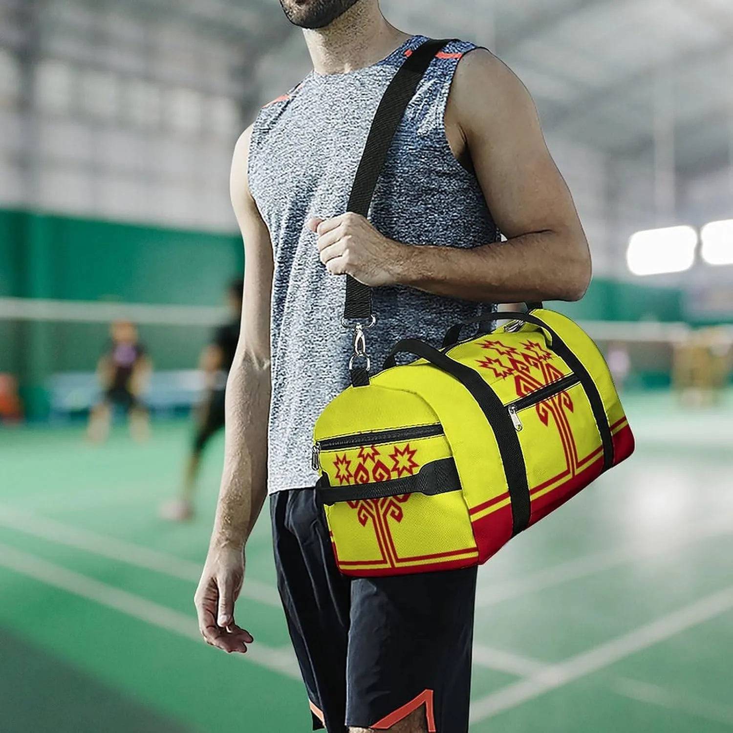 Chuvashia Flag Duffel Bag for Men Women with Shoe Compartment Weekender Tote