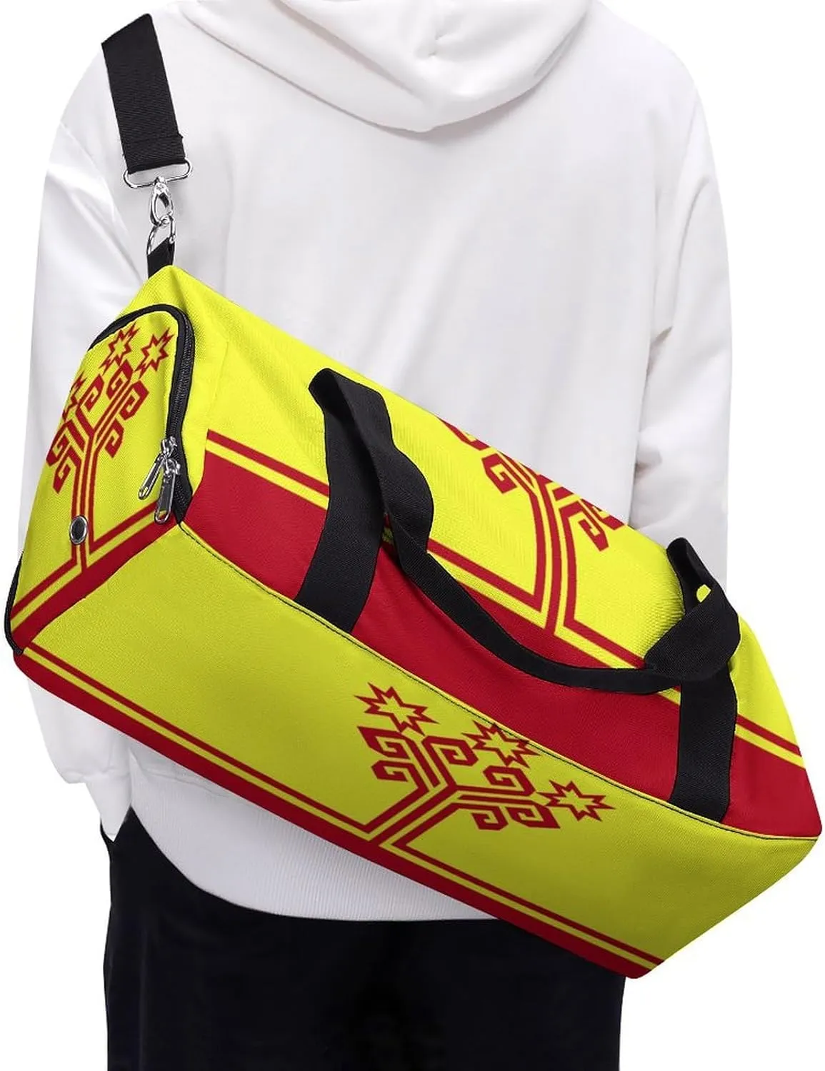 Chuvashia Flag Duffel Bag for Men Women with Shoe Compartment Weekender Tote