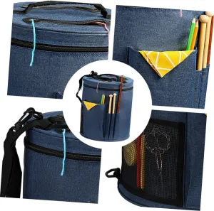 CIMAXIC Sewing Accessories Organizer Wool Storage Bag Oxford Cloth Tote Portable Shoulder Strap 2 Sections