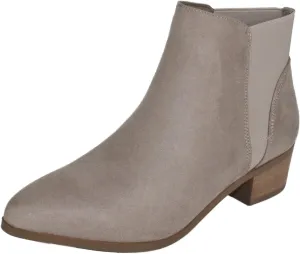 CITYCLASSIFIED Women Ankle Boots Elastic Sides Slip-On Booties Block Heel Pointed Toe Jocelyn-S