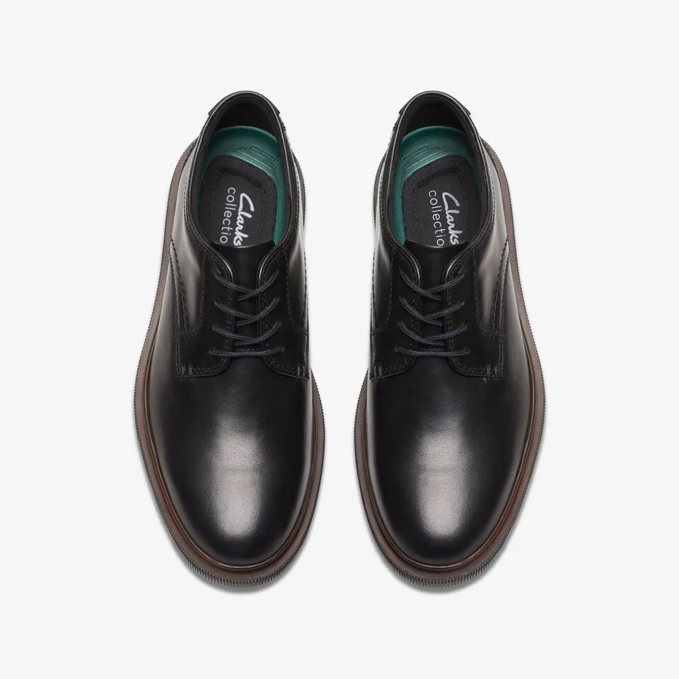 Clarks Men's Burchill Derby Black Leather