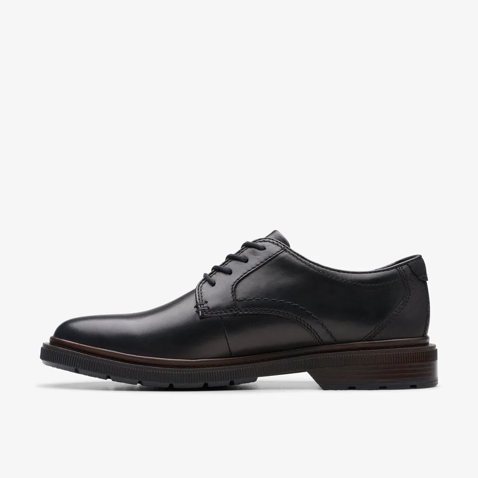 Clarks Men's Burchill Derby Black Leather