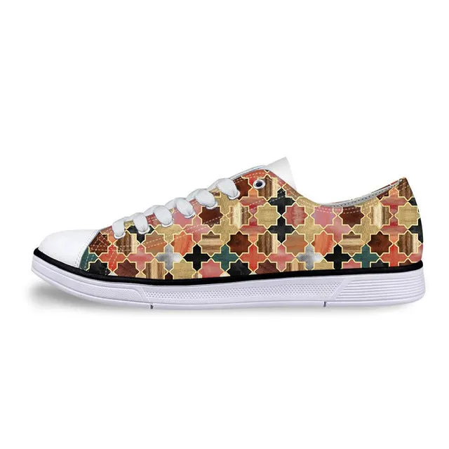 Classic Low Style Canvas Shoes for Women-Moroccan Casual