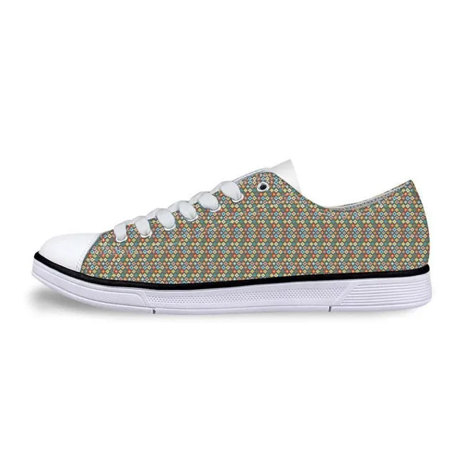 Classic Low Style Canvas Shoes for Women-Moroccan Casual
