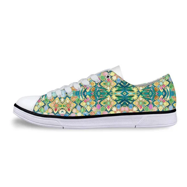 Classic Low Style Canvas Shoes for Women-Moroccan Casual